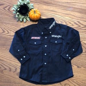 Wrangler button down shirt.